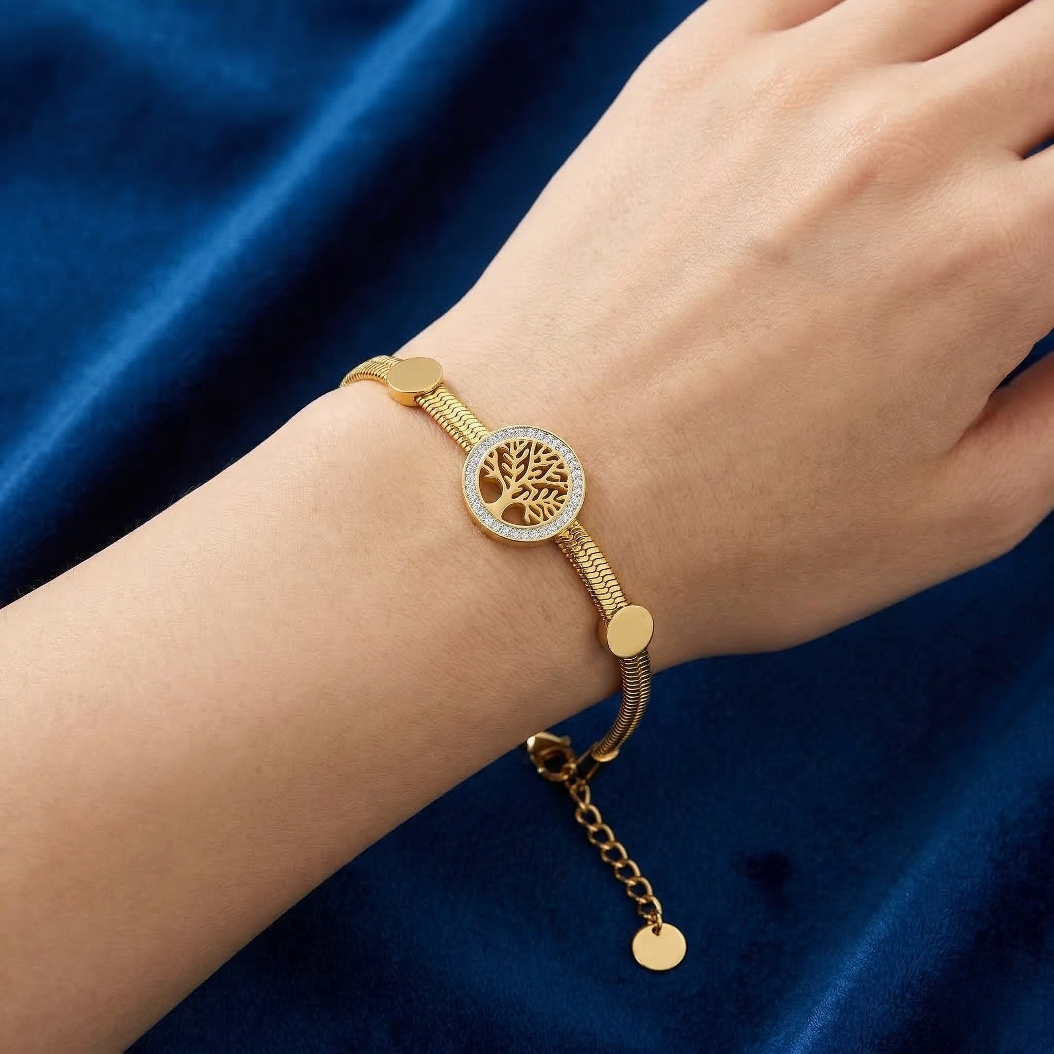 gold tree of life bracelet for women – elegant crystal circle charm designer bracelet gold tree of life bracelet for women – elegant crystal circle charm designer bracelet