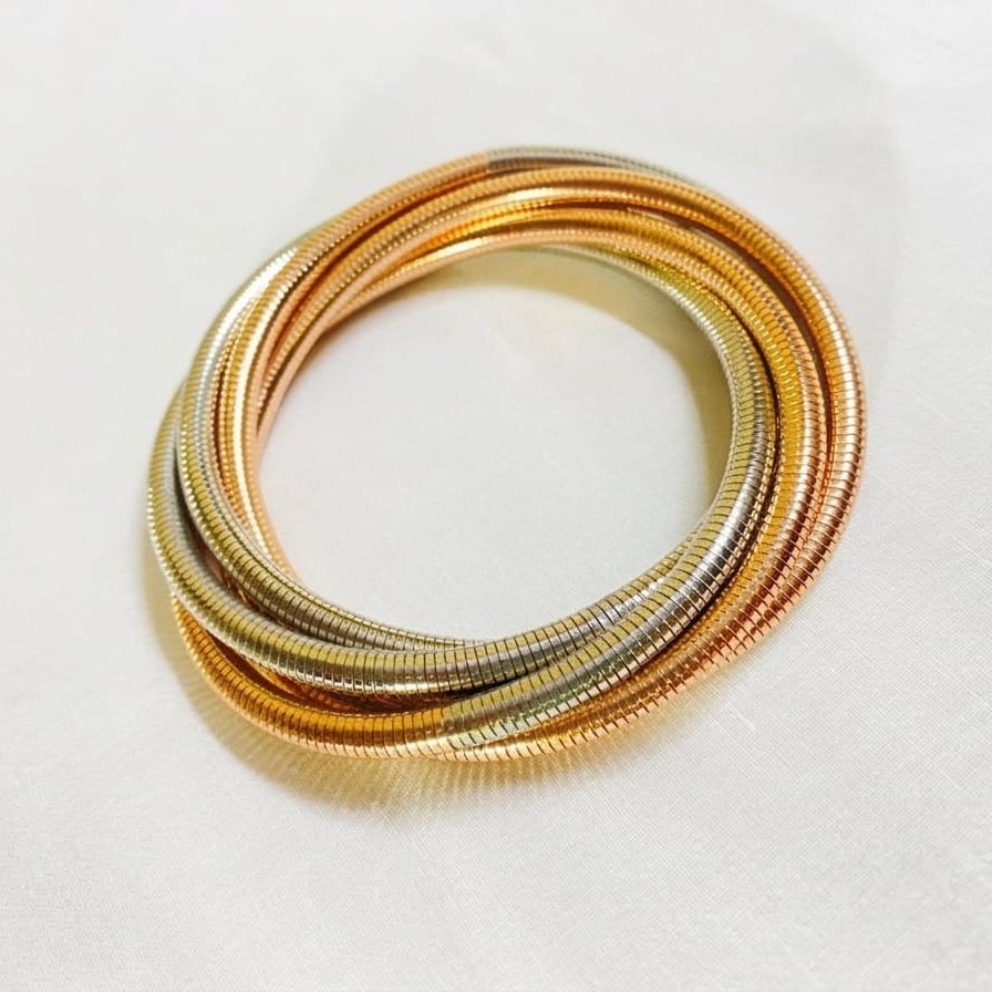 gold multi tone coil bangle gold multi tone coil bangle
