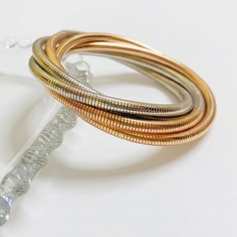 gold multi tone coil bangle gold multi tone coil bangle