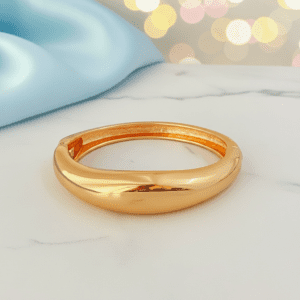 gold minimal dome bangle for women – sleek modern statement design