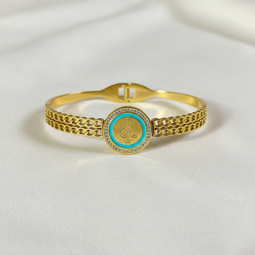 turquoise calligraphy medallion gold turquoise calligraphy medallion gold