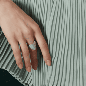 crystal pavé heart statement ring – gold & silver adjustable fashion ring for women crystal pavé heart statement ring – gold & silver adjustable fashion ring for women