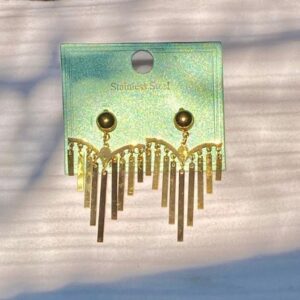 luxury gold tassel drop earrings for women