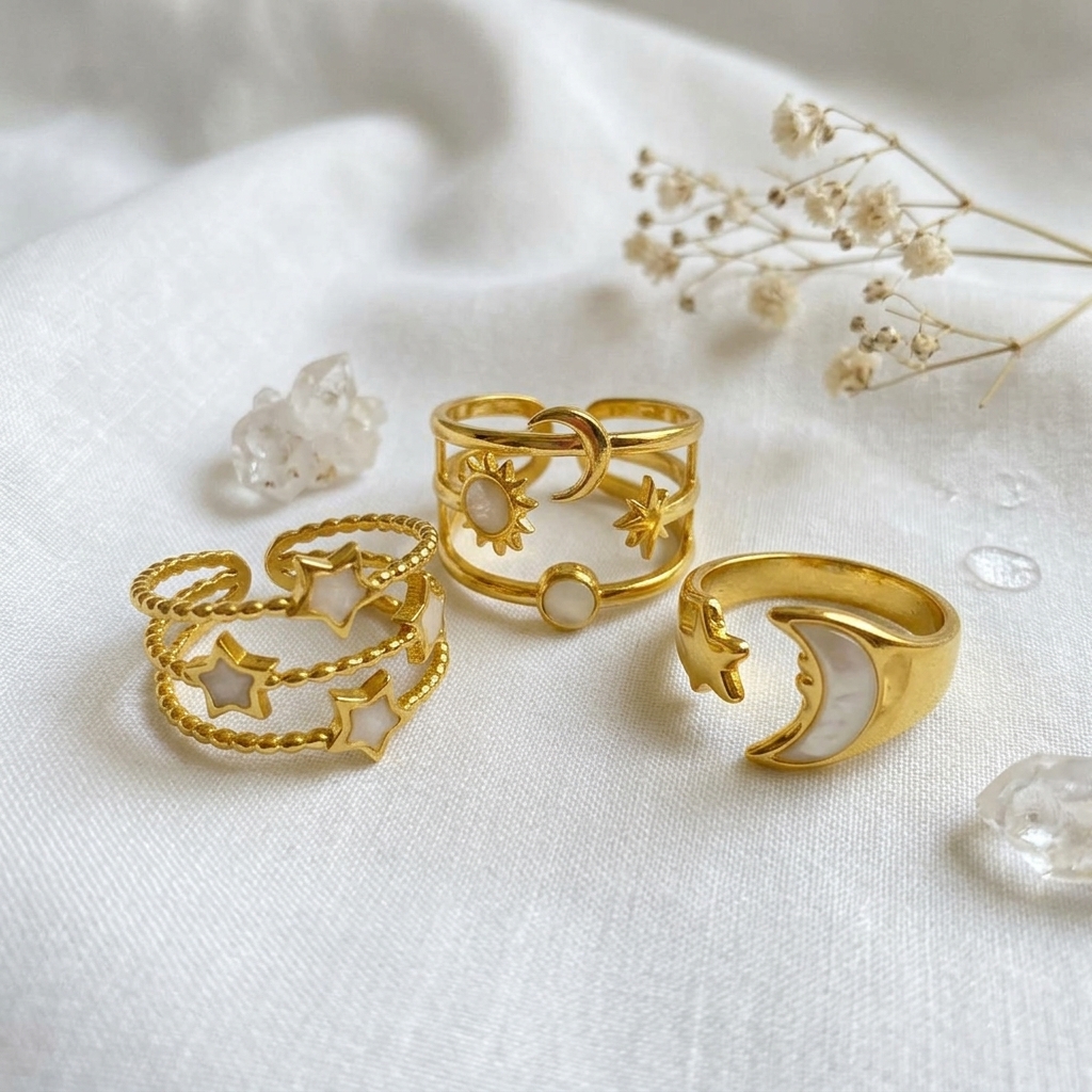 krish celestial ring combo (set of 3 adjustable rings) krish celestial ring combo (set of 3 adjustable rings)