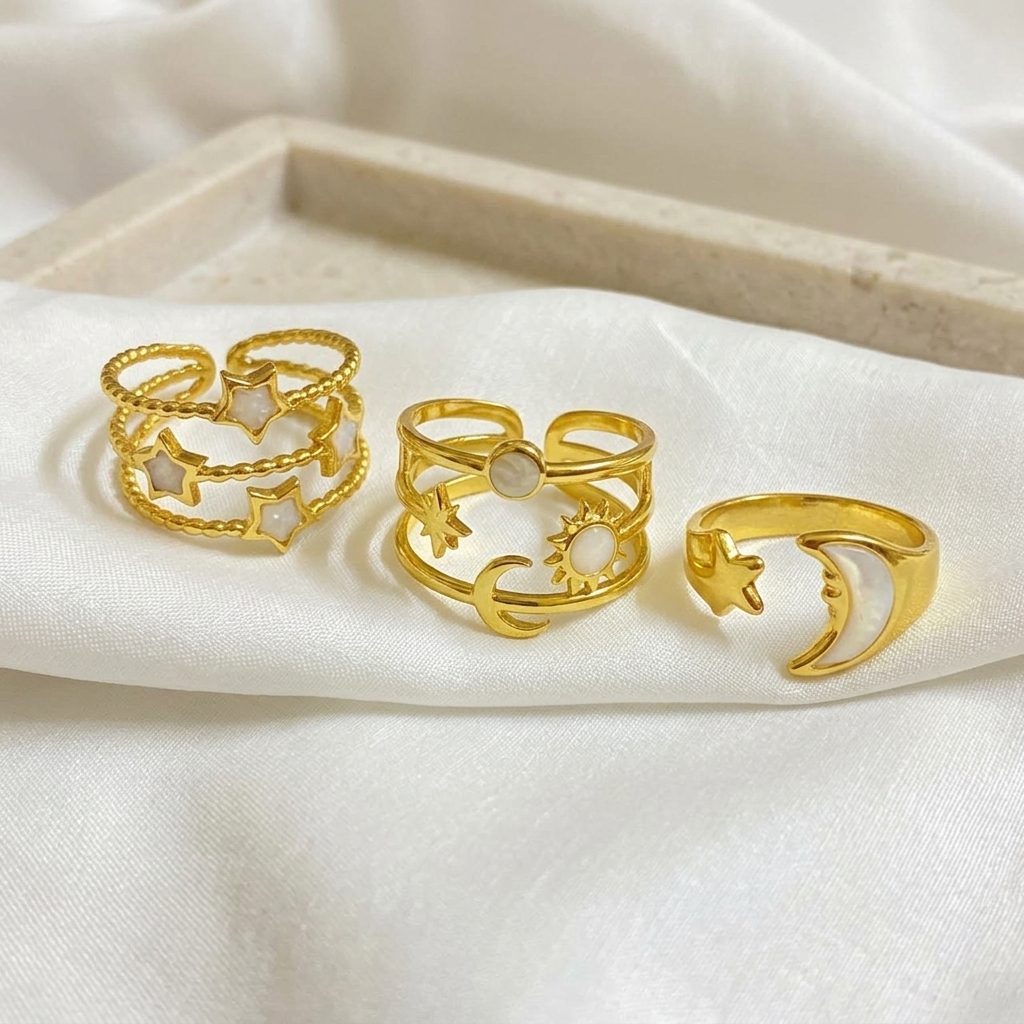 krish celestial ring combo (set of 3 adjustable rings) krish celestial ring combo (set of 3 adjustable rings)