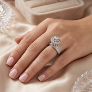 royal crown crystal statement ring