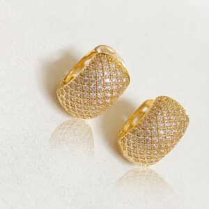 luxury gold crystal hoop earrings