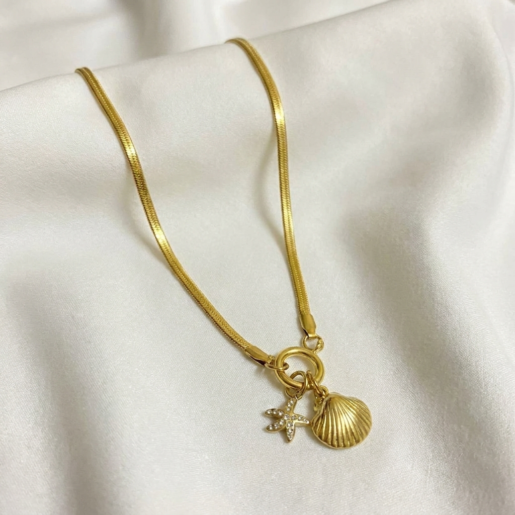ocean charm shell necklace ocean charm shell necklace