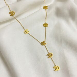 designer inspired charm drop necklace