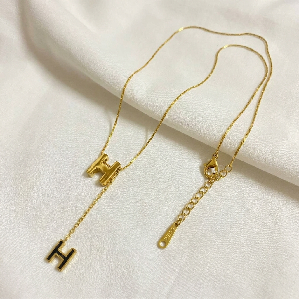 luxury h drop necklace luxury h drop necklace