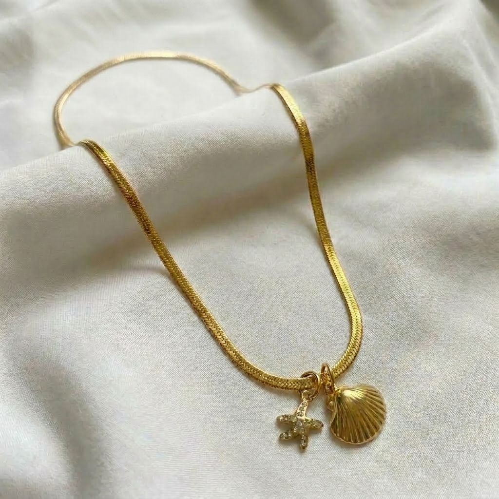 ocean charm shell necklace ocean charm shell necklace