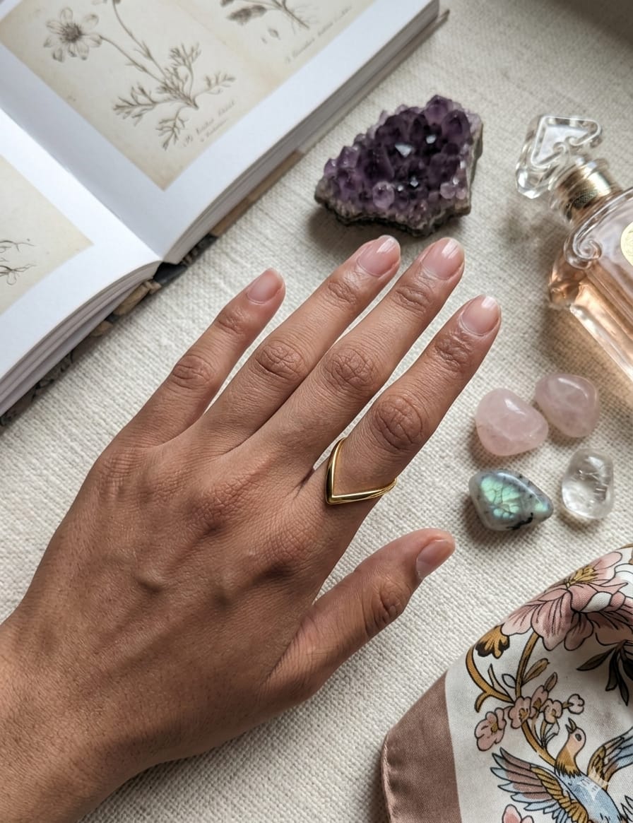 gold geometric v shape minimal ring gold geometric v shape minimal ring