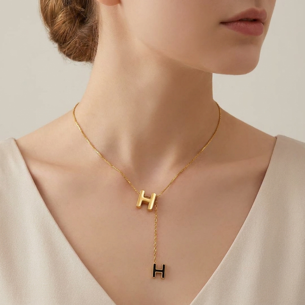 luxury h drop necklace luxury h drop necklace