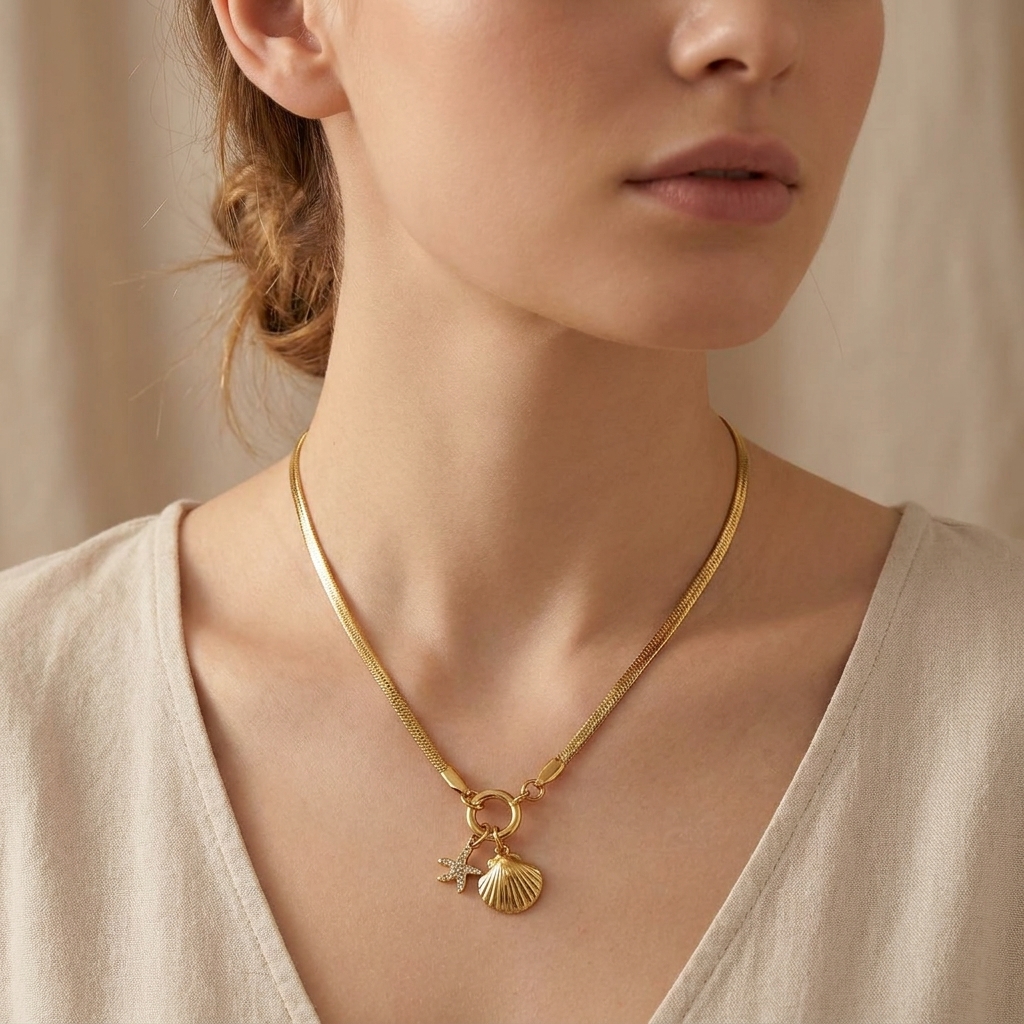 ocean charm shell necklace ocean charm shell necklace