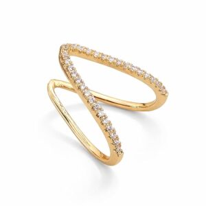 V shape Gold ring with Diamond V Shape Gold ring with diamond