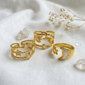 Home krish celestial ring combo (set of 3 adjustable rings)