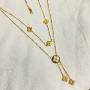 luxury clover layered drop necklace luxury clover layered drop necklace