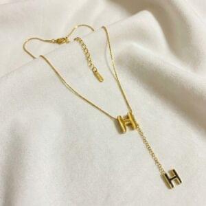 luxury h drop necklace luxury h drop necklace