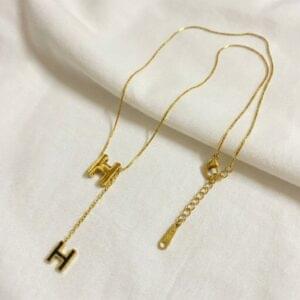 Home luxury h drop necklace