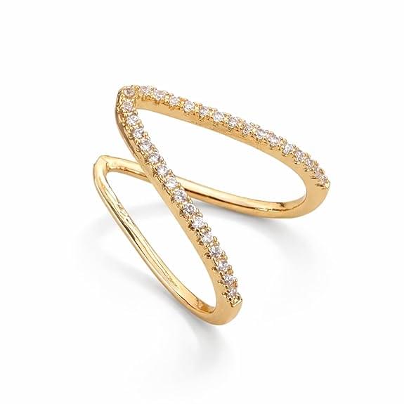V shape Gold ring with Diamond V Shape Gold ring with diamond